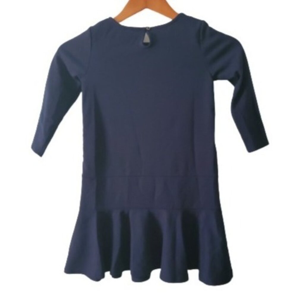 Lands' End Girls Navy Blue Multicolor Brocade Ribbon Stripe Dress Size L (6X-7) - Picture 4 of 14